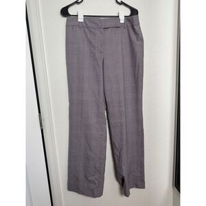 Ann‎ Taylor Dress Pants Women 10 Purple Grey Glen Plaid Straight Leg Lined